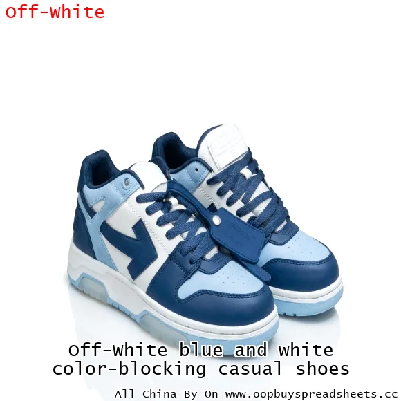 Off-White blue and white color-blocking casual shoes