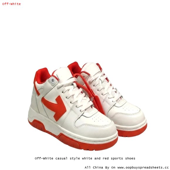 Off-White casual style white and red sports shoes