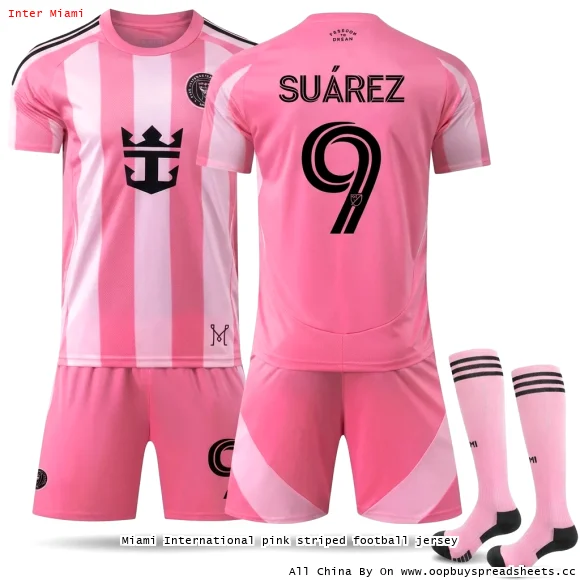 Miami International pink striped football jersey