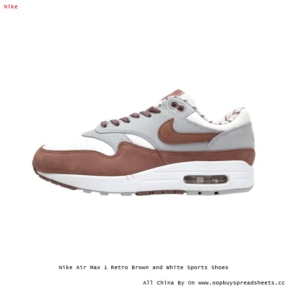 Nike Air Max 1 Retro Brown and White Sports Shoes