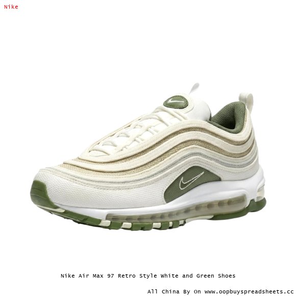 Nike Air Max 97 Retro Style White and Green Shoes