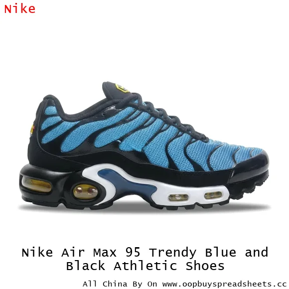 Nike Air Max 95 Trendy Blue and Black Athletic Shoes