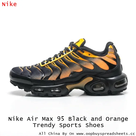 Nike Air Max 95 Black and Orange Trendy Sports Shoes