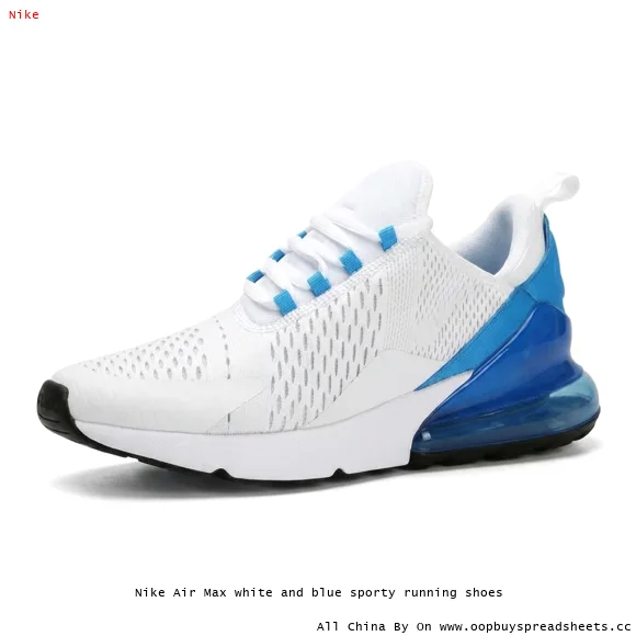 Nike Air Max white and blue sporty running shoes