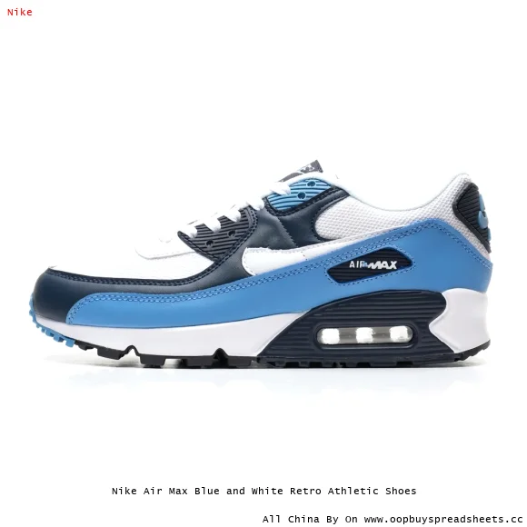 Nike Air Max Blue and White Retro Athletic Shoes
