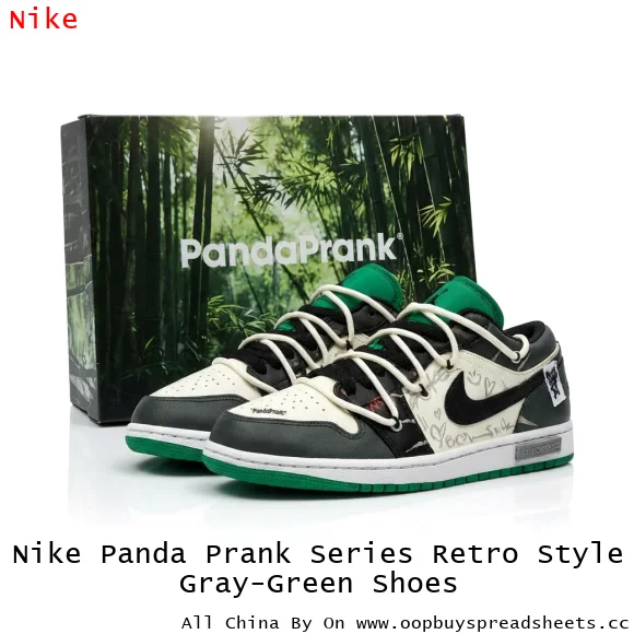Nike Panda Prank Series Retro Style Gray-Green Shoes
