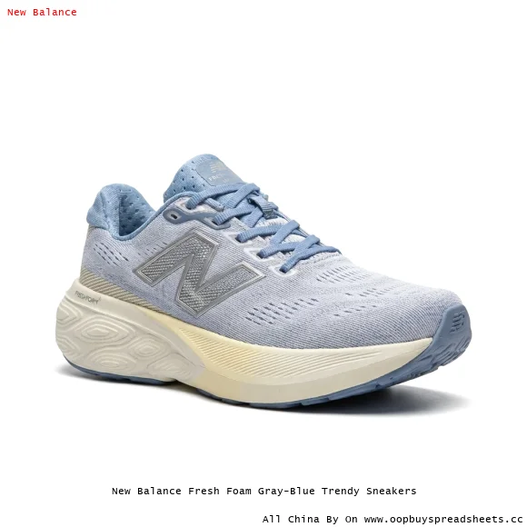 New Balance Fresh Foam Gray-Blue Trendy Sneakers