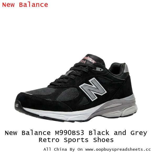 New Balance M990BS3 Black and Grey Retro Sports Shoes