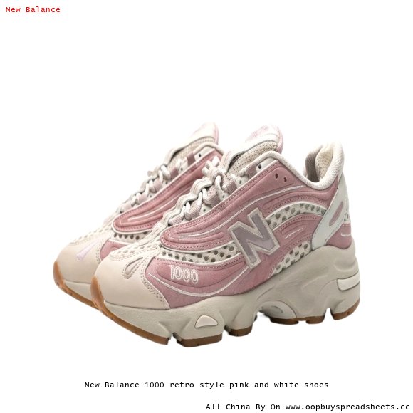 New Balance 1000 retro style pink and white shoes