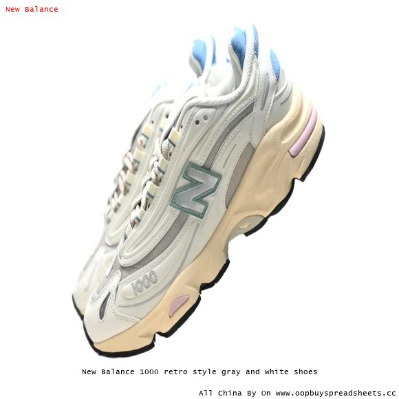 New Balance 1000 retro style gray and white shoes