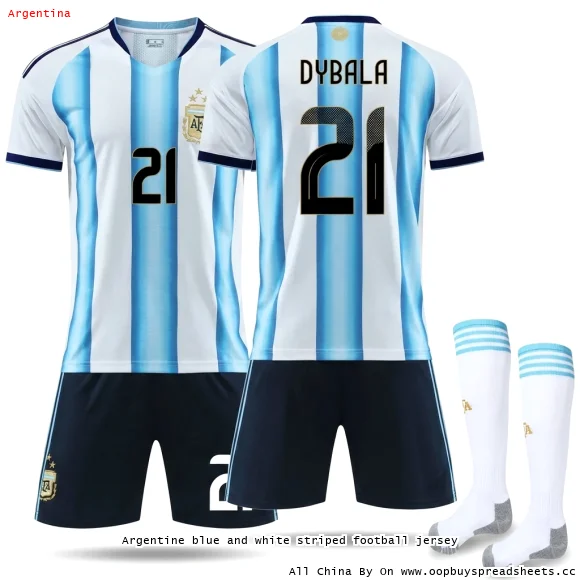 Argentine blue and white striped football jersey