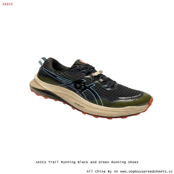 ASICS Trail Running Black and Green Running Shoes