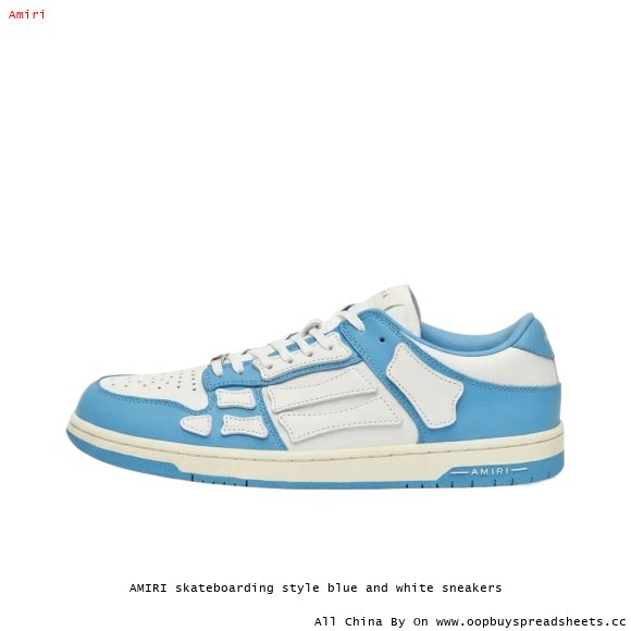 AMIRI skateboarding style blue and white sneakers