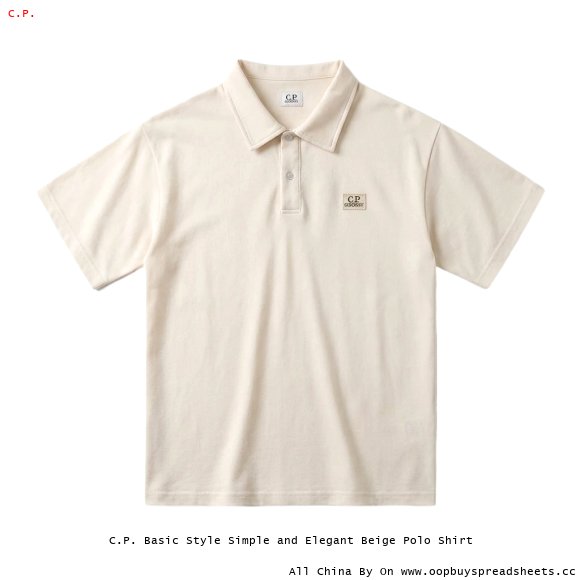C.P. Basic Style Simple and Elegant Beige Polo Shirt