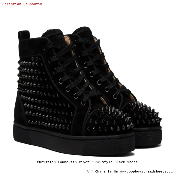 Christian Louboutin Rivet Punk Style Black Shoes