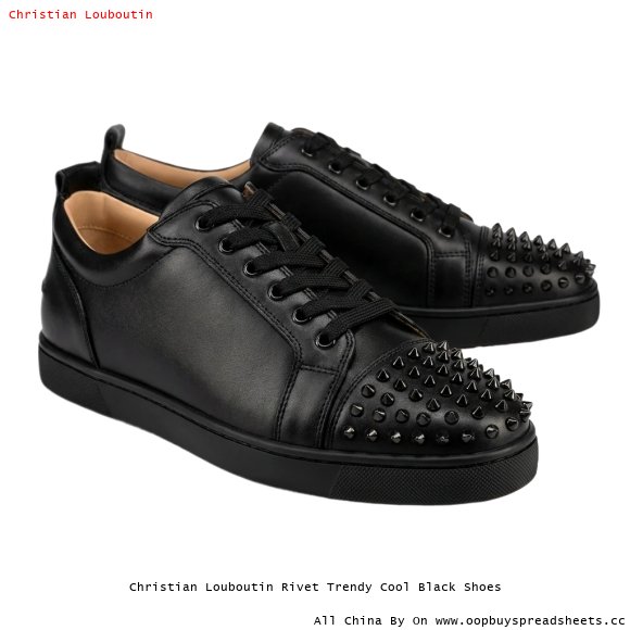 Christian Louboutin Rivet Trendy Cool Black Shoes