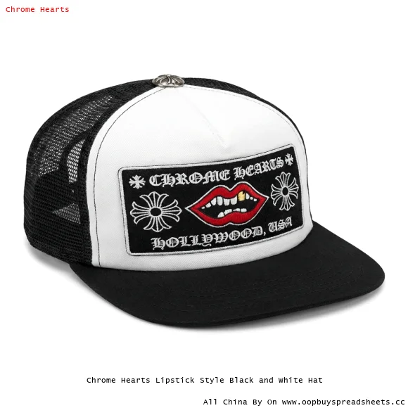 Chrome Hearts Lipstick Style Black and White Hat