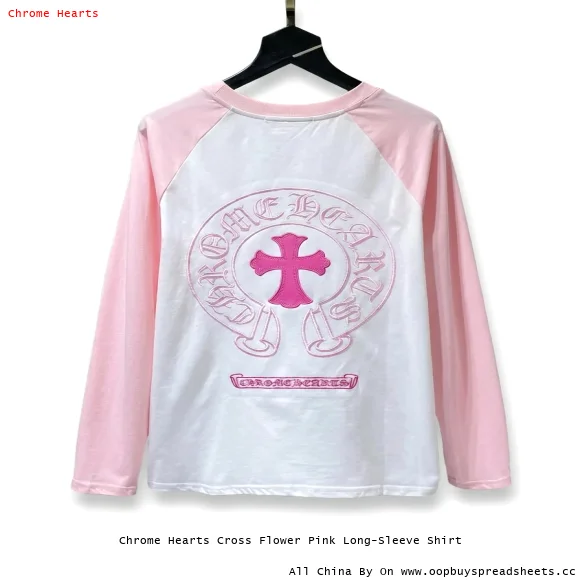 Chrome Hearts Cross Flower Pink Long-Sleeve Shirt