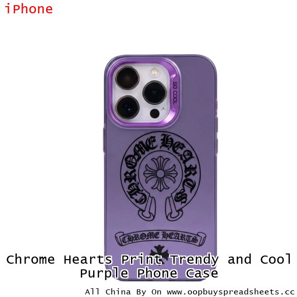 Chrome Hearts Print Trendy and Cool Purple Phone Case