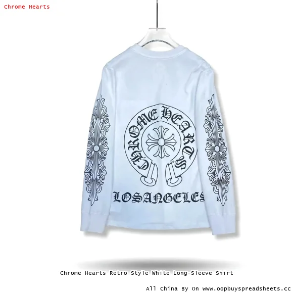 Chrome Hearts Retro Style White Long-Sleeve Shirt