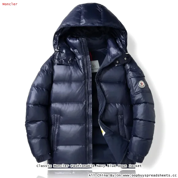 Classic Moncler Fashionable Navy Blue Down Jacket