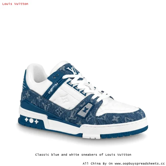 Classic blue and white sneakers of Louis Vuitton