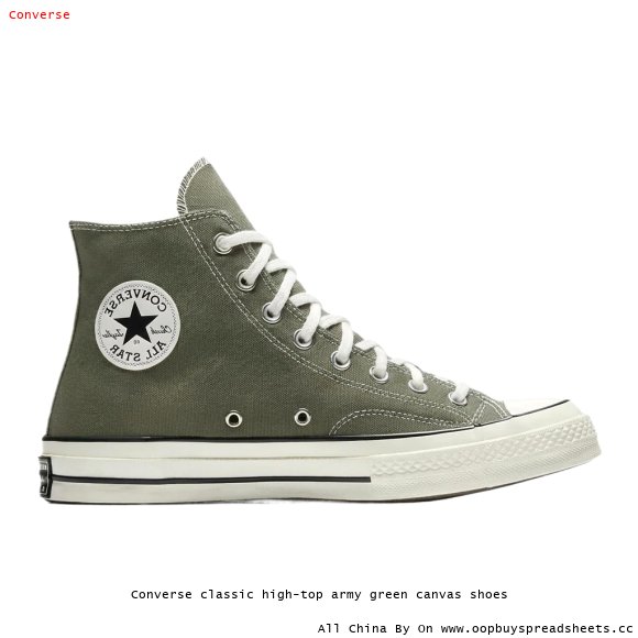 Converse classic high-top army green canvas shoes
