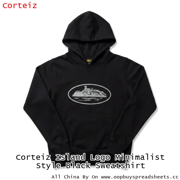 Corteiz Island Logo Minimalist Style Black Sweatshirt