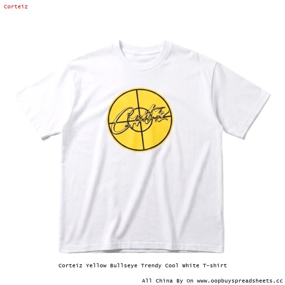 Corteiz Yellow Bullseye Trendy Cool White T-shirt