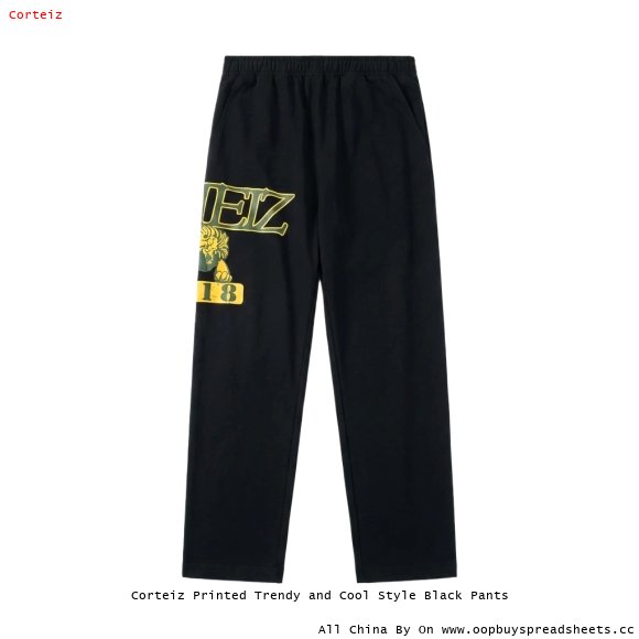 Corteiz Printed Trendy and Cool Style Black Pants
