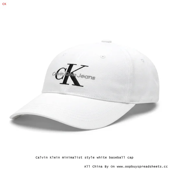 Calvin Klein minimalist style white baseball cap