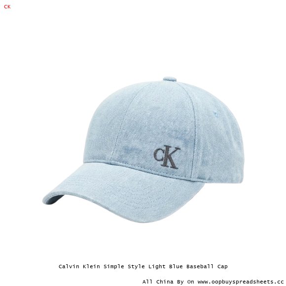 Calvin Klein Simple Style Light Blue Baseball Cap