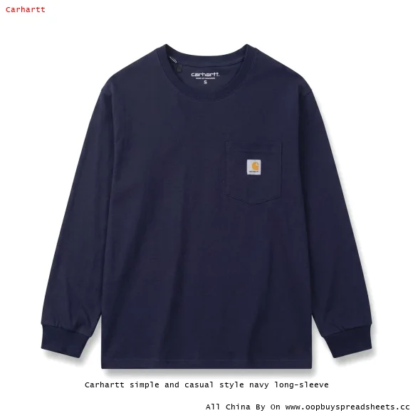Carhartt simple and casual style navy long-sleeve