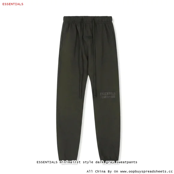 ESSENTIALS minimalist style dark gray sweatpants