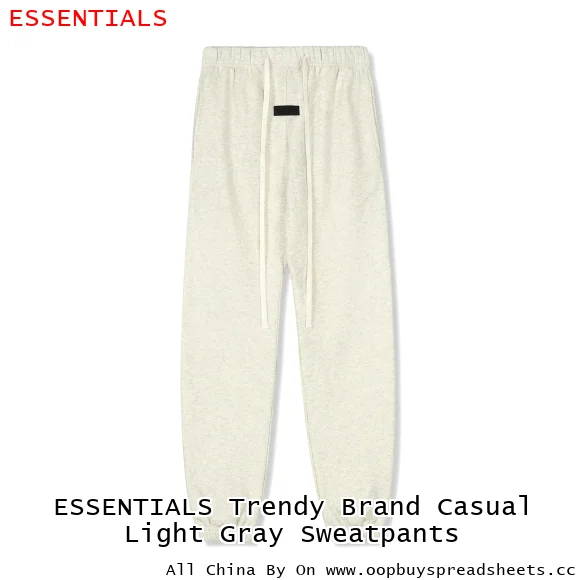 ESSENTIALS Trendy Brand Casual Light Gray Sweatpants