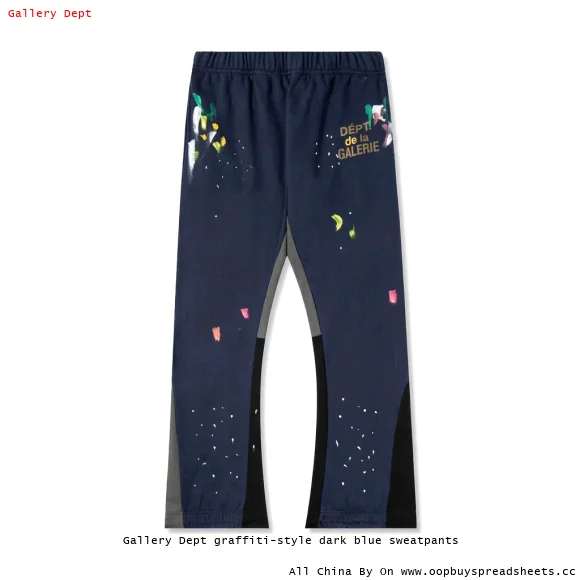 Gallery Dept graffiti-style dark blue sweatpants