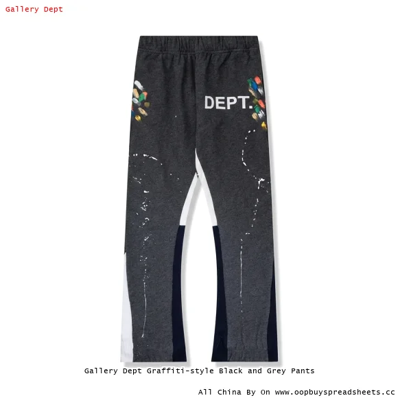 Gallery Dept Graffiti-style Black and Grey Pants