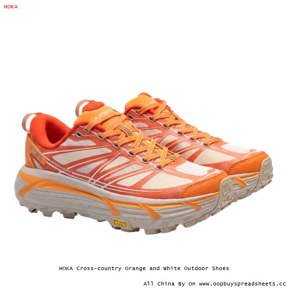 HOKA Cross-country Orange and White Outdoor Shoes
