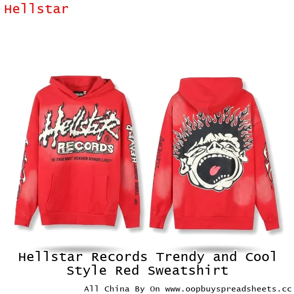 Hellstar Records Trendy and Cool Style Red Sweatshirt