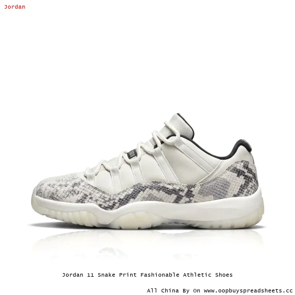 Jordan 11 Snake Print Fashionable Athletic Shoes