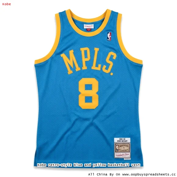 Kobe retro-style blue and yellow basketball vest