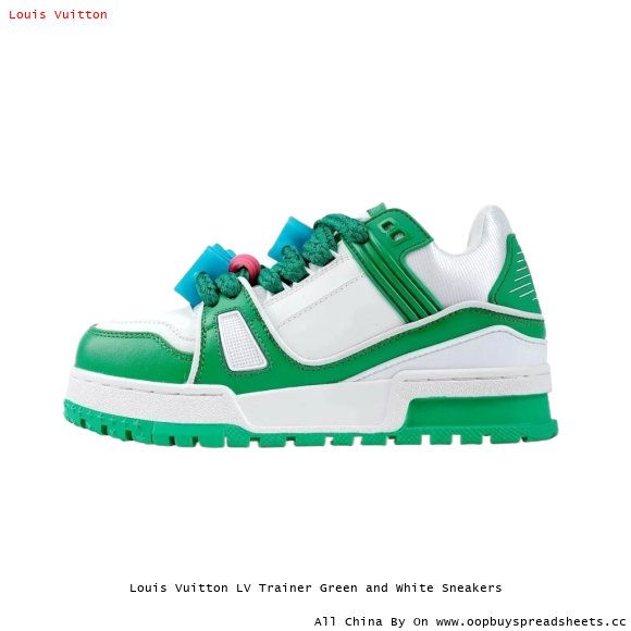Louis Vuitton LV Trainer Green and White Sneakers