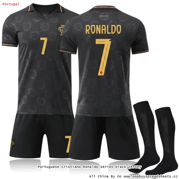 Portuguese Cristiano Ronaldo series black jersey
