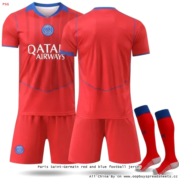 Paris Saint-Germain red and blue football jersey