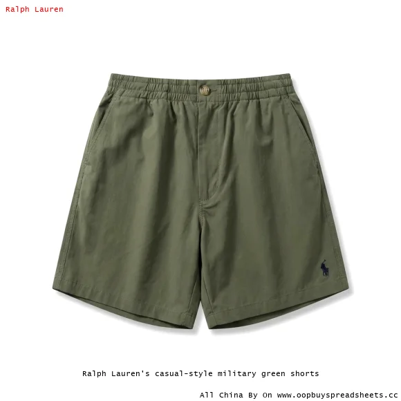 Ralph Lauren's casual-style military green shorts