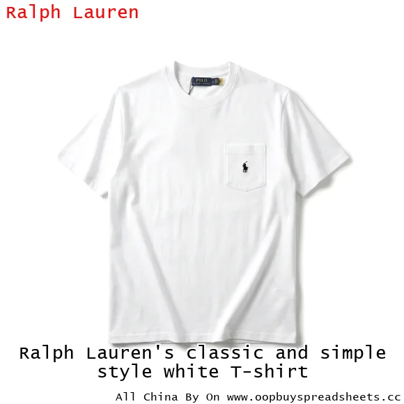 Ralph Lauren's classic and simple style white T-shirt