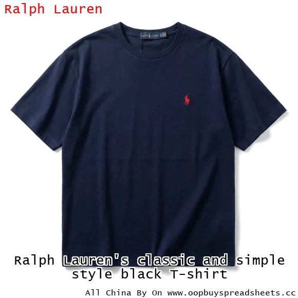 Ralph Lauren's classic and simple style black T-shirt