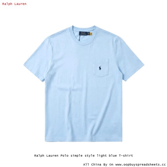 Ralph Lauren Polo simple style light blue T-shirt
