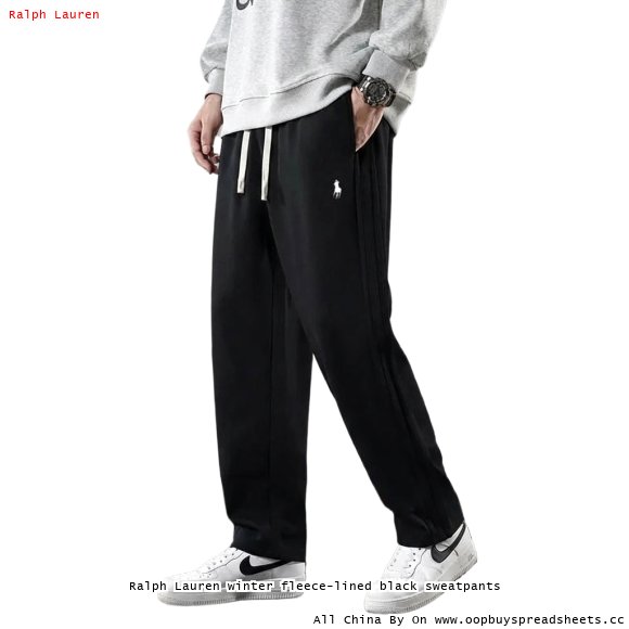 Ralph Lauren winter fleece-lined black sweatpants