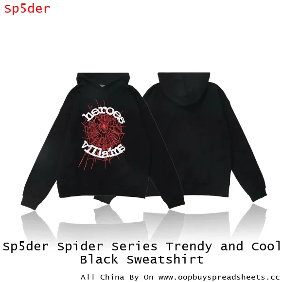 Sp5der Spider Series Trendy and Cool Black Sweatshirt
